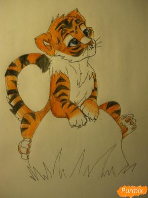 Как нарисовать аниме тигра поэтапно 4 урока