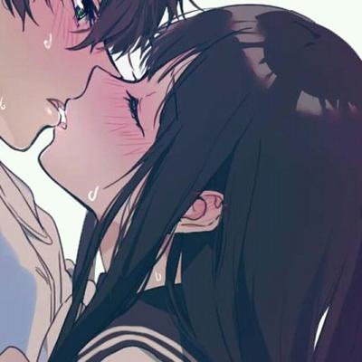 Обои аниме любовь — парень и девушка целуються (1920x1200)