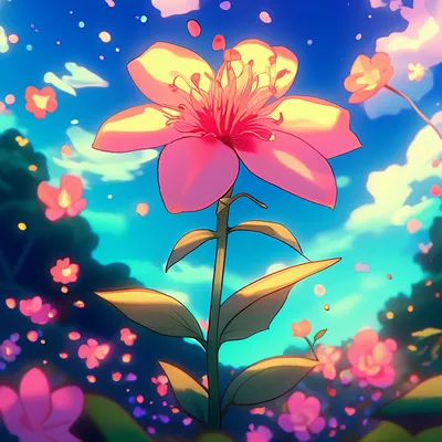 Неизвестный цветок в аниме стиле» — создано в Шедевруме