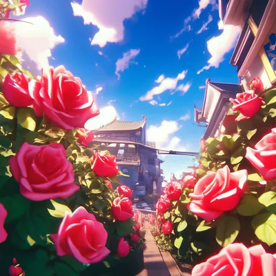 Картинки аниме цветы фотографии