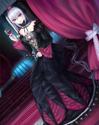 Интерьерный постер (картина) \"Аниме Девочка - вампир\" на холсте с  подрамником, размер 45х60 - купить по низкой цене в интернет-магазине OZON  (217983952)