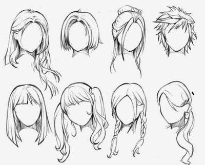 Картинки аниме волосы для срисовки (25 фото) 🔥 Прикольные картинки и юмор