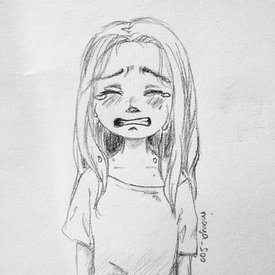 Плачущая девушка для срисовки - 46 фото