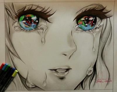 Рисунки аниме грустные простым карандашом (70 фото) » Рисунки для срисовки  и не только