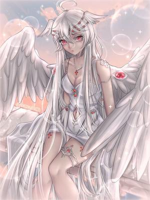 Angel girl art / Арт девушки-ангела | Аниме девушка, Лисята, Рисунки
