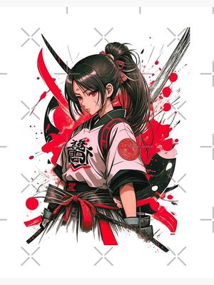 anime arth , samurai , anime girl \" Art Board Print for Sale by AnimeArth |  Redbubble