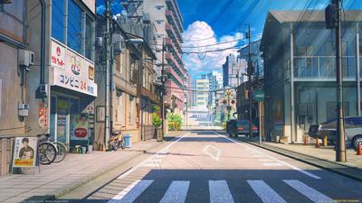 Картинки улицы аниме фотографии