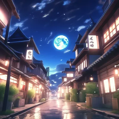 Стиль аниме. тихие улицы японии, зв…» — создано в Шедевруме