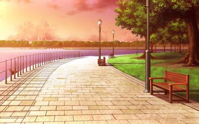 Аниме фон улица парк (55 фото) | Landscape background, Anime scenery,  Scenery background
