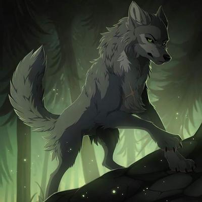 Аниме волк в лесу - 60 фото
