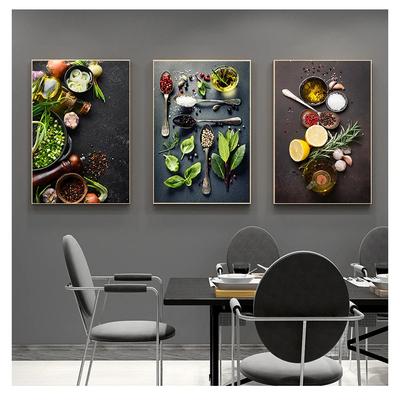 Картина на холсте, плакаты и принты, настенные художественные картины  куадроса для ресторана, столовой, Декор, кухонная тематика, смешанные травы  и специи | AliExpress
