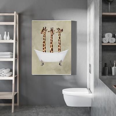 Декоративная картина для ванной комнаты, туалета, детской комнаты,  скандинавский постер с животными, жирафом в ванне, картина на стену, печать  на холсте без рамки | AliExpress