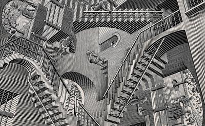 Мауриц Эшер не был сумасшедшим, он рисовал свои работы с действительности.  / фото :: лестница :: Эшер / смешные картинки и другие приколы: комиксы,  гиф анимация, видео, лучший интеллектуальный юмор.