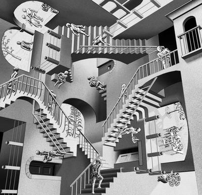 Бесконечная лестница Маурица Эшера, Пенроуза и другие невозможные фигуры,  секрет иллюзии