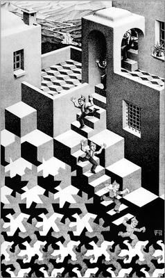 Картина Эшер Мауриц Корнелис «Теория относительности», артикул poster_66168