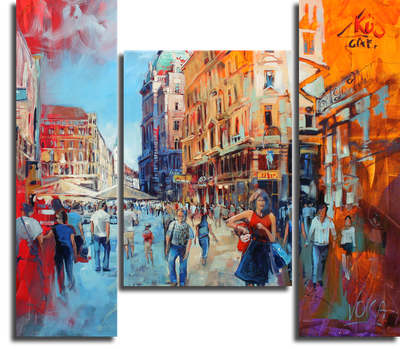 Модульная картина \"Городской пейзаж\" – купить по низкой цене с доставкой по  России | Интернет-магазин модульных картин Picasso