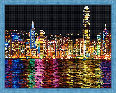 Картина алмазной мозаикой \"Ночной Нью-Йорк\", на подрамнике, 40х50, артикул  QA200536, Цветной мир ярких идей - «Очень увлекательное занятие... Даже для  взрослых! » | отзывы