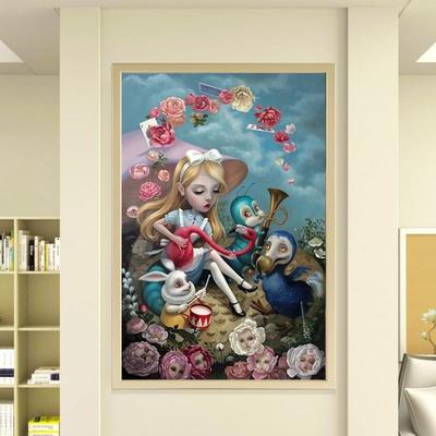 Купить Алмазная мозаика \"Алиса в стране чудес\", матовая картина стразами  40*50 см по цене 409.50 грн. от производителя