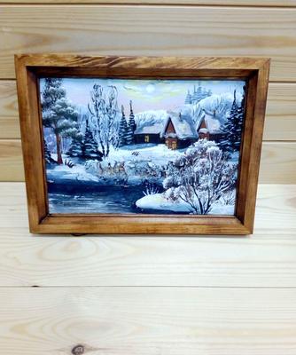 Картина из бересты «Зима» 27х20 см: купить за 750 ₽ в интернет-магазине  Lukoshko70.ru