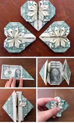 Оригами сердце из денег (38 фото) » Идеи поделок и аппликаций своими руками  - Папикпро.КОМ