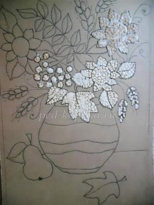 Мозаика из яичной скорлупы. Осенний натюрморт | Мозаика из яичной скорлупы,  Мозаика, Поделки