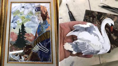 Картина из морских камней в экзотическом стиле «Птица» №1059856 - купить в  Украине на Crafta.ua