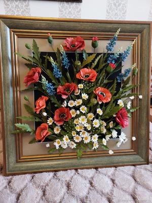 Картина 3d цветы холодный фарфор 12х17см — купить в Красноярске. Картины,  рисунки на интернет-аукционе Au.ru