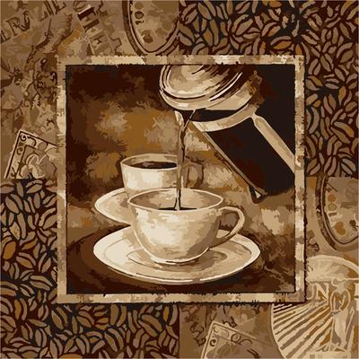 Картина акварелью с чашкой кофе. Кофе с печеньем – заказать на Ярмарке  Мастеров – PAEPCRU | Картины, Москва