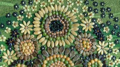 Своими руками.DIY.Картины из семян,круп и злаков. | Круп, Поделки,  Творчество