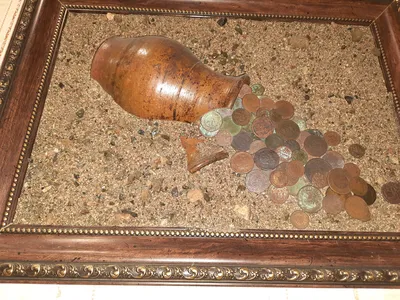 Картина из монет \"Мешок с деньгами\" №901744 - купить в Украине на Crafta.ua
