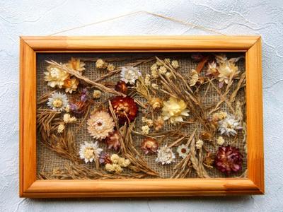 Супер идея как сделать панно из сухоцветов. Поделки своими руками. DIY  panel of dried flowers. - YouTube
