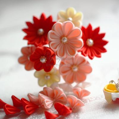 Картины созданные из канзаши, автор Елена Калышенко (часть 2) / DIY Ribbon  Flower Kanzashi - YouTube
