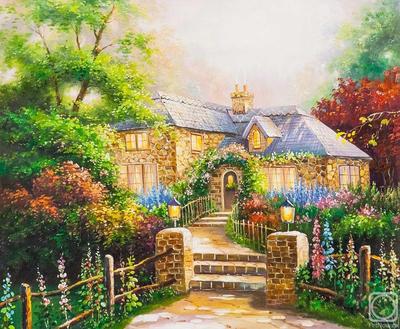 Томас Кинкейд \"Загородный дом\" — купить картины с пейзажами природы из  Италии в интернет-магазине «Декор Тоскана»