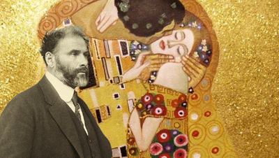 Картина Поцелуй Густав Климт купить репродукцию на холсте - Галерея Бэнкси