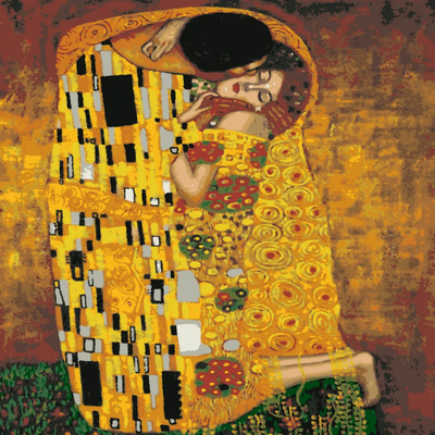 Копия картины Густава Климта\"Поцелуй\" - «VIOLITY»