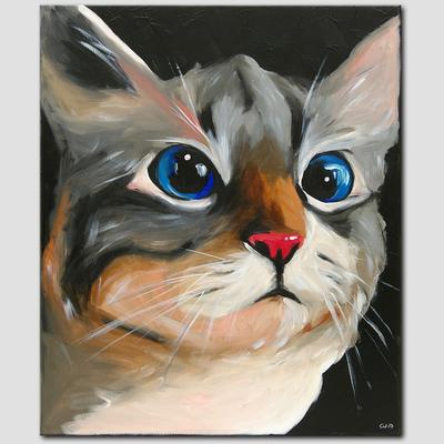 Рисунки прикольных котов акриловыми красками - 78 фото