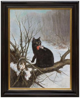 Картина «Чёрная кошка» - Европейская живопись купить в Москве | rus-gal.ru