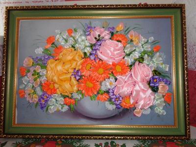 Картина с вышивкой лентами \"Полевые цветы\": цена 650 грн - купить Картины  на ИЗИ | Украина