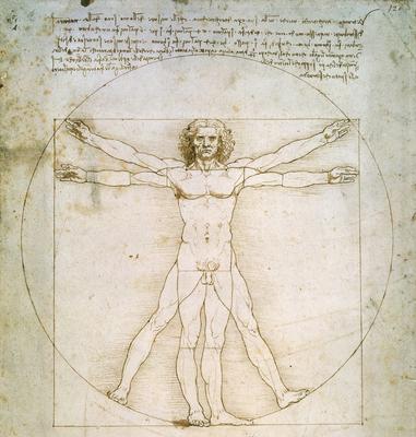Рисунок \"Витрувианский человек\", Леонардо да Винчи - описание