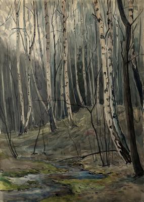 Картина Туманный лес на холсте акрилом Размер 40*50 см в интернет-магазине  Ярмарка Мастеров по цене 6100 ₽ – R5RRQRU | Картины, Пинск - доставка по  России