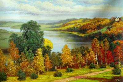Картина маслом \"Осенний лес\" — В интерьер
