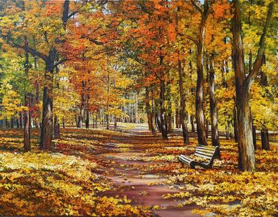 Картина маслом - Бархатная Осень | живопись на холсте современного  художника купить в Санкт-Петербурге