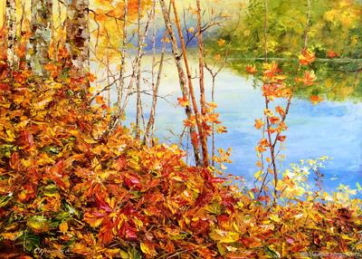 49 Осенний ПЕЙЗАЖ МАСЛОМ. Как нарисовать осень маслом. Autumn Landscape Oil  Painting. How to Paint - YouTube