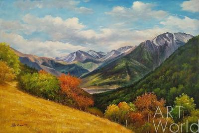 Светлана Курамшина | Картина маслом лесной пейзаж Золотая осень в лесу  (2023) | Available for Sale | Купить картину на ArtsLand