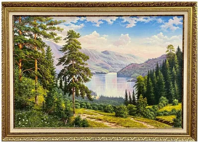 Картина маслом, летний пейзаж \"Природа России\" — купить в интернет-магазине  по низкой цене на Яндекс Маркете