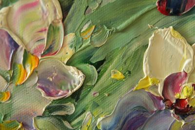 Картина маслом Светлые цветы мастихином — В интерьер