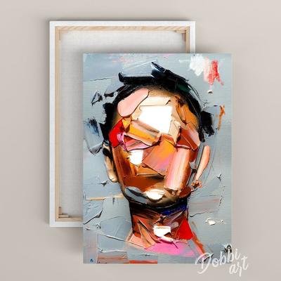 Картина на холсте 60х80 см \"Портрет девушки с абстрактными мазками\" /  Абстрактная для интерьера - купить по низкой цене в интернет-магазине OZON  (239908220)