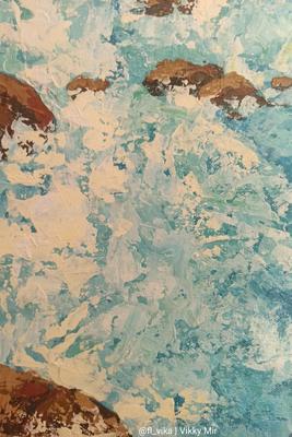 Картина абстрактный пейзаж крупными мазками море в интернет-магазине  Ярмарка Мастеров по цене 24900 ₽ – QWLPCBY | Картины, Санкт-Петербург -  доставка по России