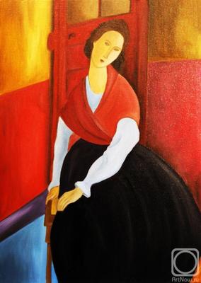 Копия картины А. Модильяни \"Портрет Жанны\"» картина Княжева-Баллож Марии —  купить на ArtNow.ru
