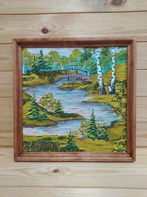 Картина на бересте «Лето в лесу» 34х34 см: купить за 1 250 ₽ в  интернет-магазине Lukoshko70.ru